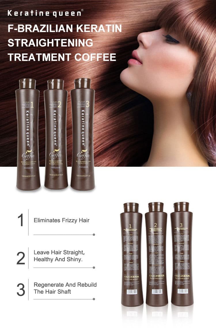 keratine queen 12% formaldehyde coffee brazilian hair keratin treatment series