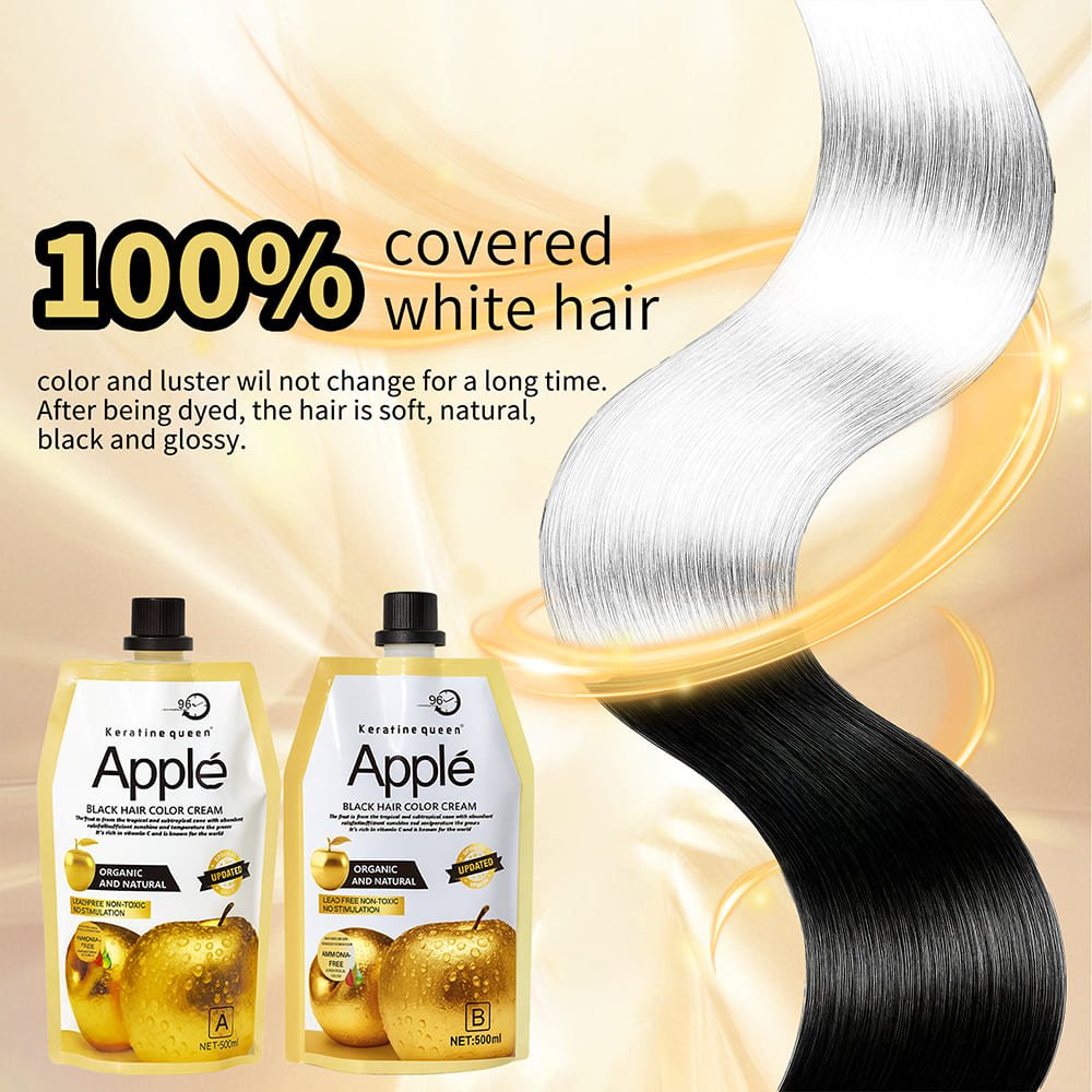 keratine queen glod apple black hair color cream ammonia free