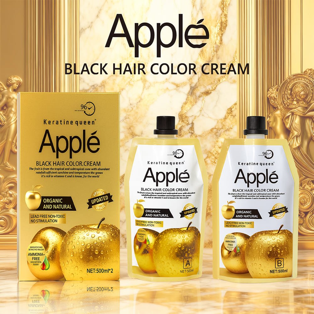 keratine queen glod apple black hair color cream ammonia free