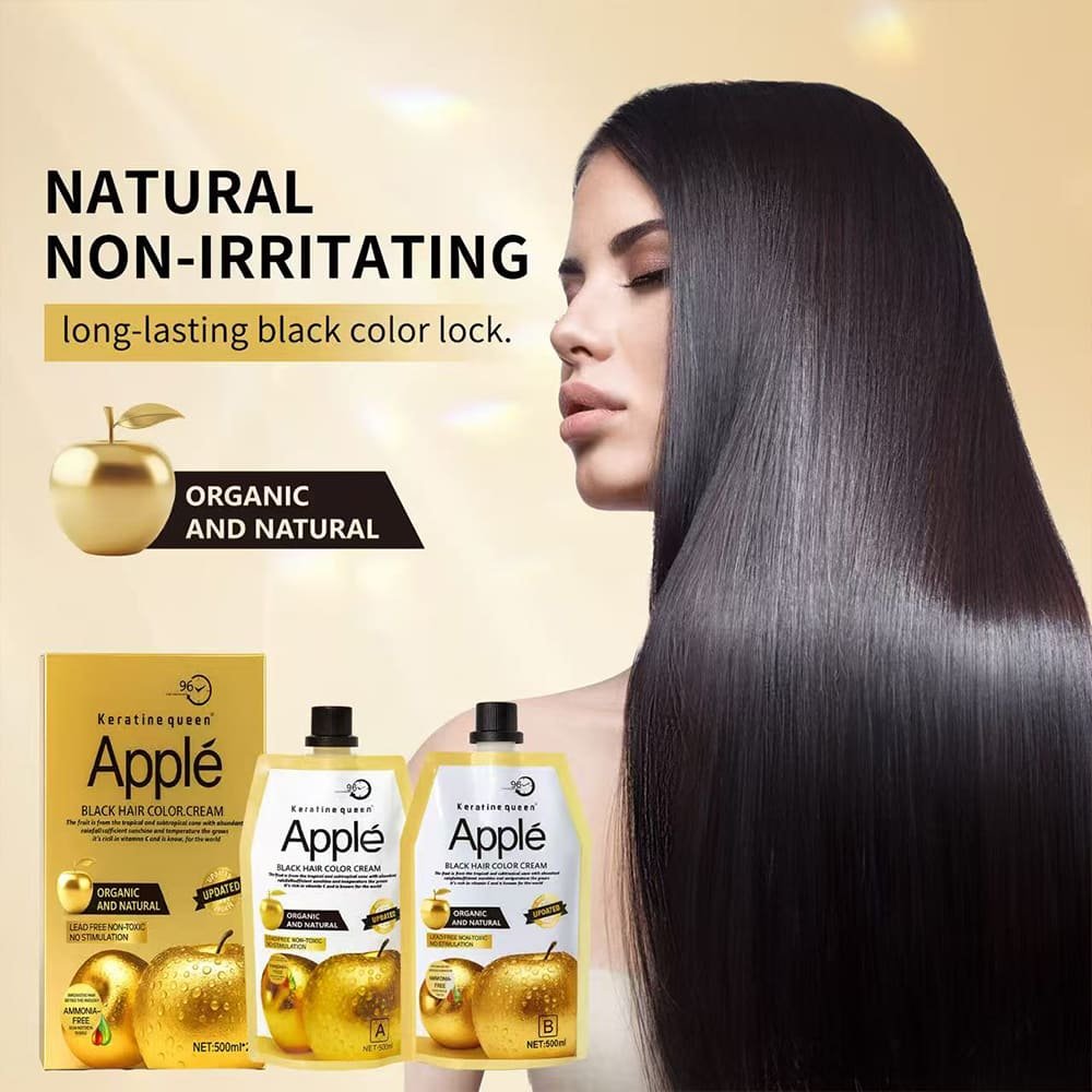 keratine queen glod apple black hair color cream ammonia free